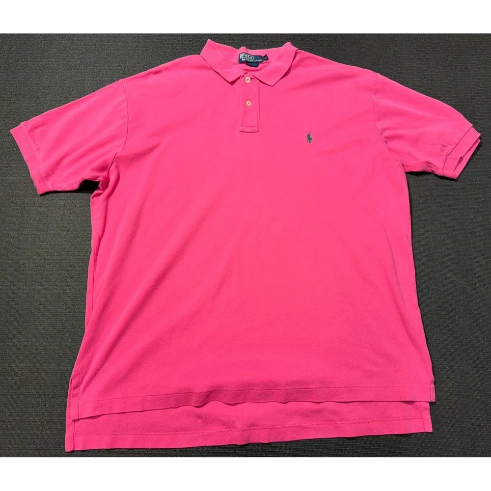 Polo Ralph Lauren Men's XL Short Sleeve Heavyweight Cotton Pink Polo‎ Shirt